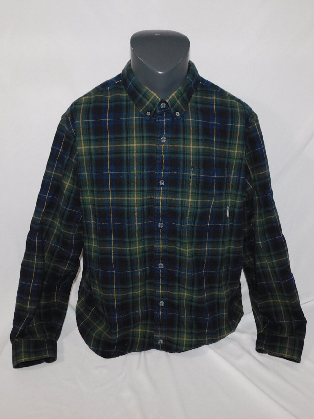Eddie Bauer Blue Green Plaid Classic Fit Flannel Long Sleeve Shirt Men 2XL